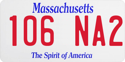 MA license plate 106NA2