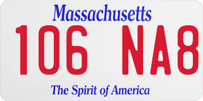 MA license plate 106NA8