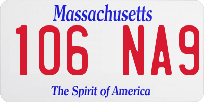 MA license plate 106NA9
