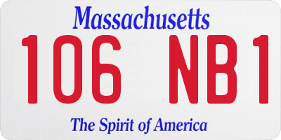 MA license plate 106NB1