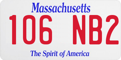 MA license plate 106NB2