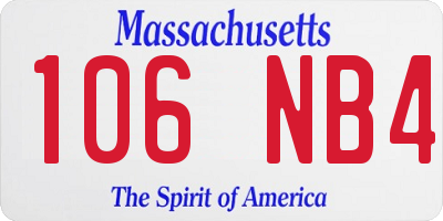 MA license plate 106NB4