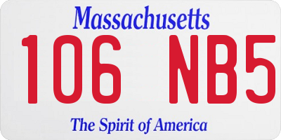MA license plate 106NB5