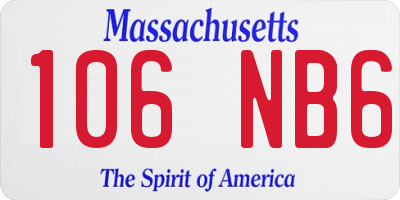 MA license plate 106NB6