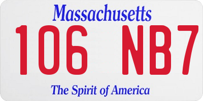 MA license plate 106NB7