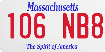 MA license plate 106NB8