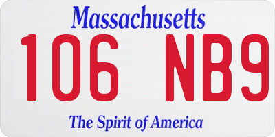 MA license plate 106NB9