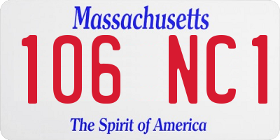 MA license plate 106NC1
