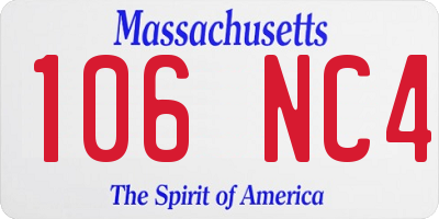 MA license plate 106NC4