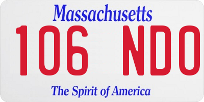 MA license plate 106ND0