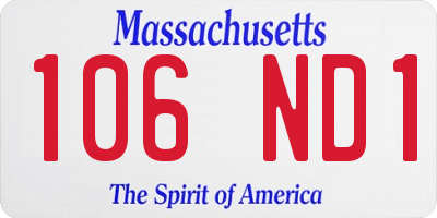 MA license plate 106ND1