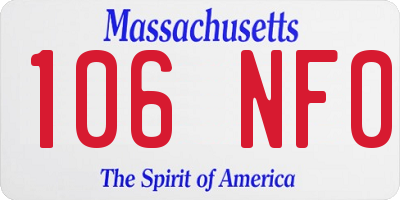 MA license plate 106NF0