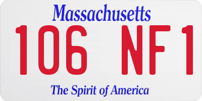 MA license plate 106NF1