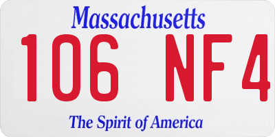 MA license plate 106NF4