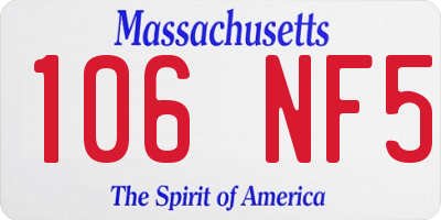 MA license plate 106NF5