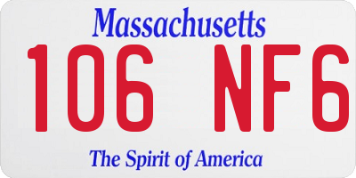 MA license plate 106NF6