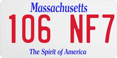 MA license plate 106NF7