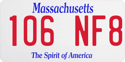 MA license plate 106NF8