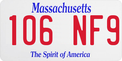 MA license plate 106NF9