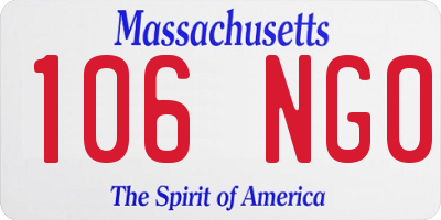 MA license plate 106NG0