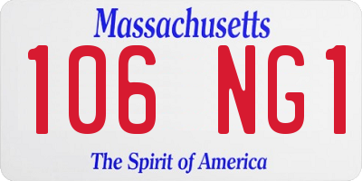 MA license plate 106NG1