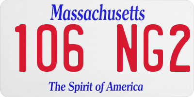 MA license plate 106NG2