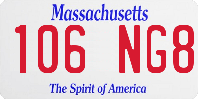 MA license plate 106NG8