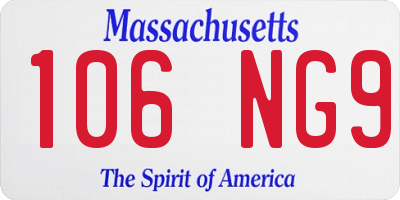 MA license plate 106NG9