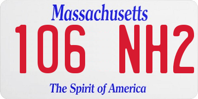 MA license plate 106NH2