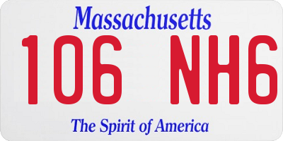 MA license plate 106NH6