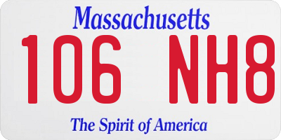 MA license plate 106NH8