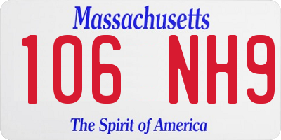 MA license plate 106NH9