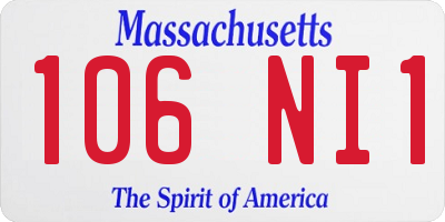 MA license plate 106NI1