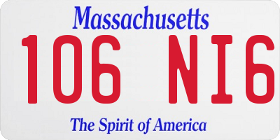 MA license plate 106NI6