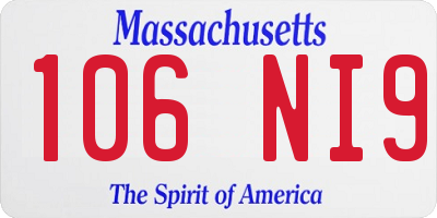 MA license plate 106NI9
