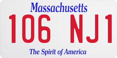 MA license plate 106NJ1
