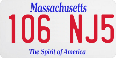 MA license plate 106NJ5