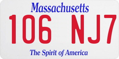 MA license plate 106NJ7