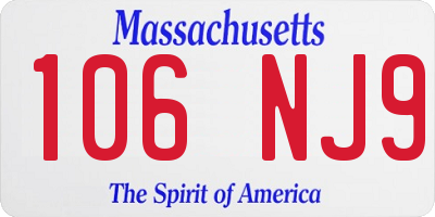 MA license plate 106NJ9