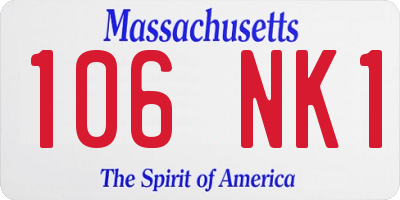 MA license plate 106NK1