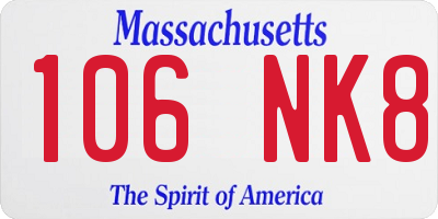 MA license plate 106NK8