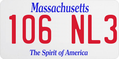 MA license plate 106NL3