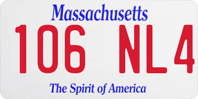 MA license plate 106NL4