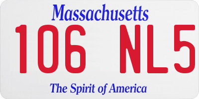 MA license plate 106NL5