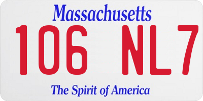 MA license plate 106NL7