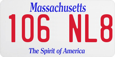 MA license plate 106NL8