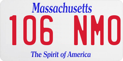 MA license plate 106NM0