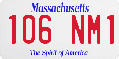 MA license plate 106NM1