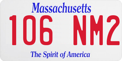 MA license plate 106NM2