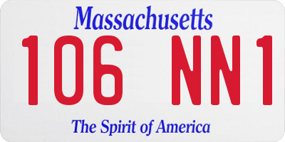 MA license plate 106NN1
